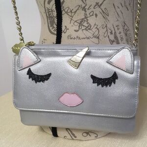 💐Betsey Johnson Luv Betsey Julia Unicorn Crossbody Shoulder Purse Metallic